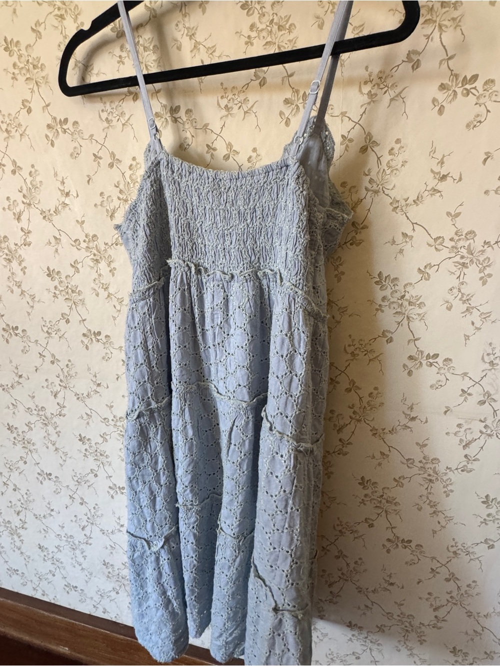 Light Blue Eyelet Tiered Sundress - Picture 4 of 4